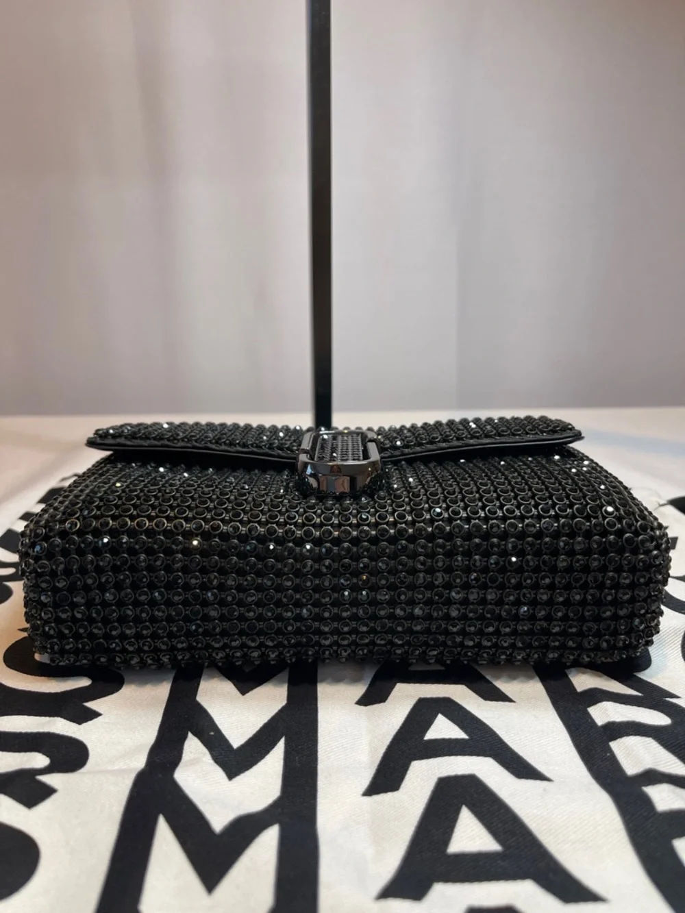 Marc Jacobs The Rhinestone J Marc Mini Shoulder Bag Black - Picture 8 of 13